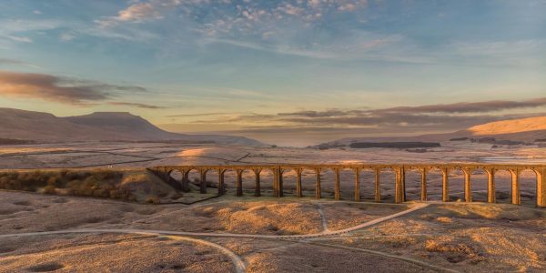 Ribblehead Viaduct panoramic print on a frosty winter morning in the Yorkshire Dales